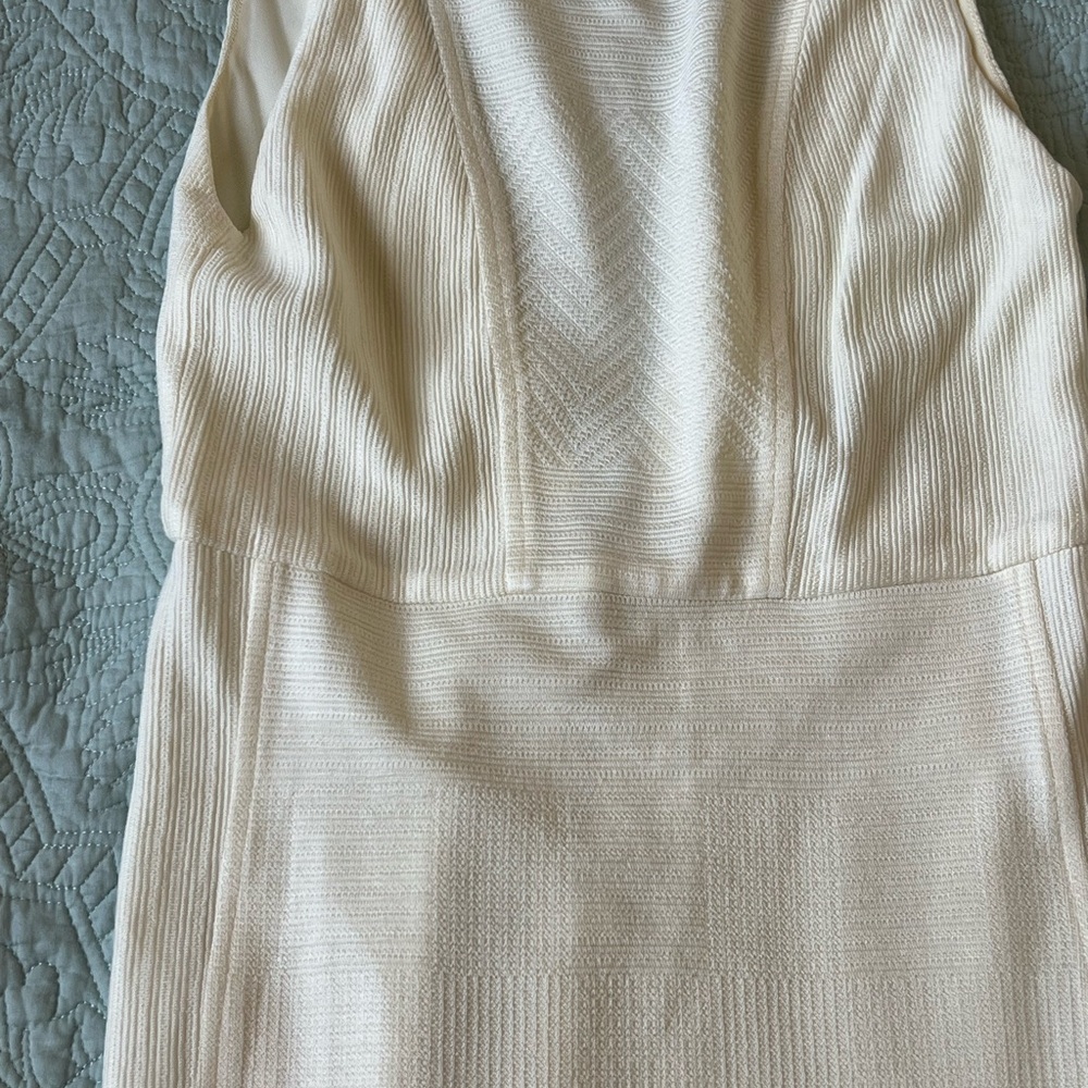 Elegant Cream Sleeveless Dress